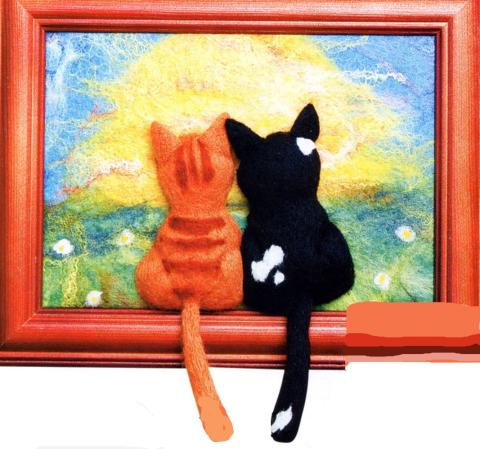 Картина "Влюбленные коты"